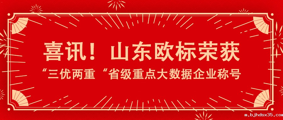 山东星空体育app下载入口荣获省级重点大数据企业称号